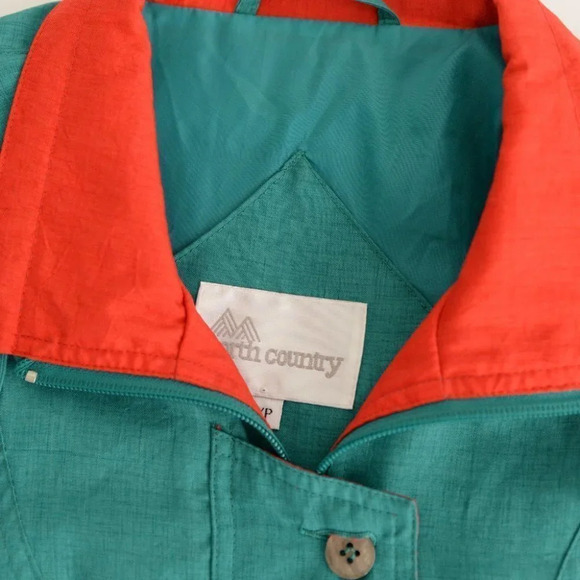Vintage North Country Green Button and Zip Up Spring Jacket with Shoulder Pads S - Picture 12 of 13